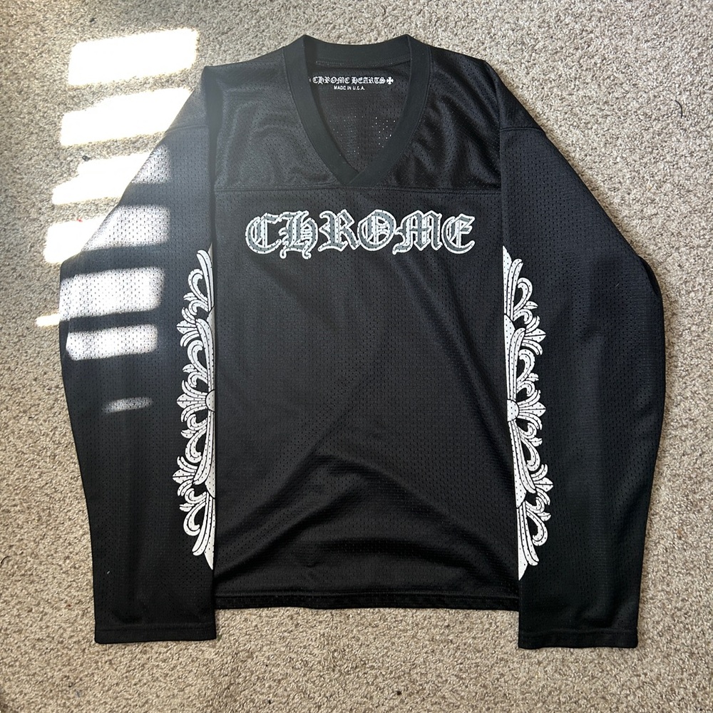 Chrome Hearts Black Long Sleeve Jersey (Size: Small)